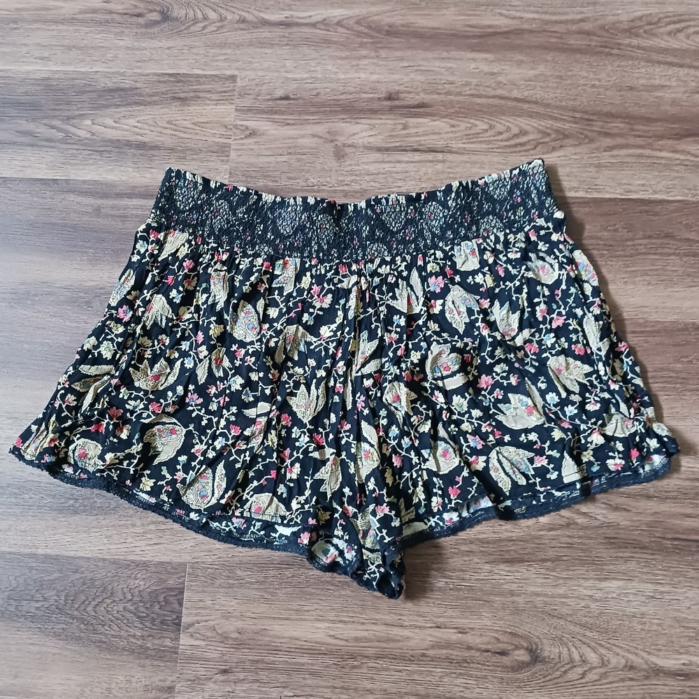 Ralph Lauren Denim & Supply Floral Smocked Waist Shorts XL Cottagecore Festival